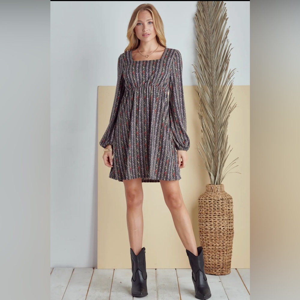 Fall Baby Doll Dress- Black